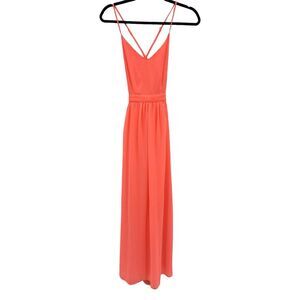 NWT L'Atiste‎ by Amy Medium Flowy Gauzy Beach Bright Neon Open Back Maxi Dress